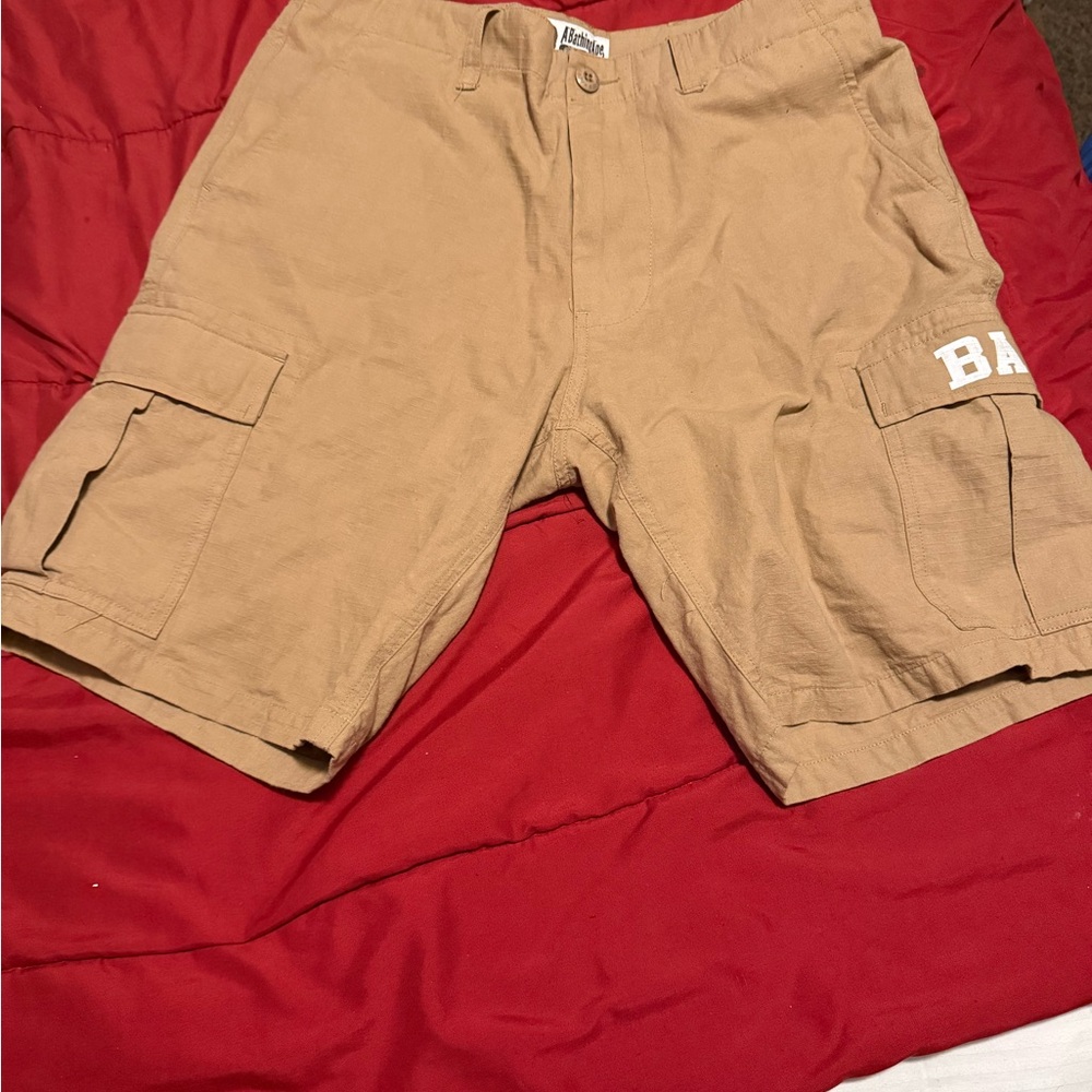 Bape Tan Cargo Shorts